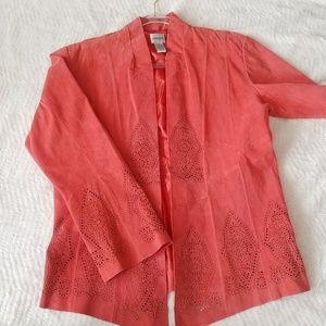 Chico’s Laser Cut Leather Jacket